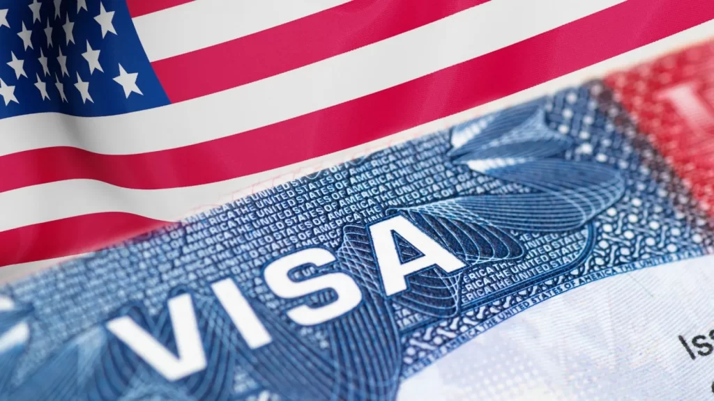 Hình ảnh biểu tượng visa & quốc kỳ Mỹ