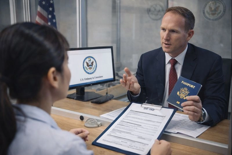 phỏng vấn visa Mỹ tại Lãnh sự quán