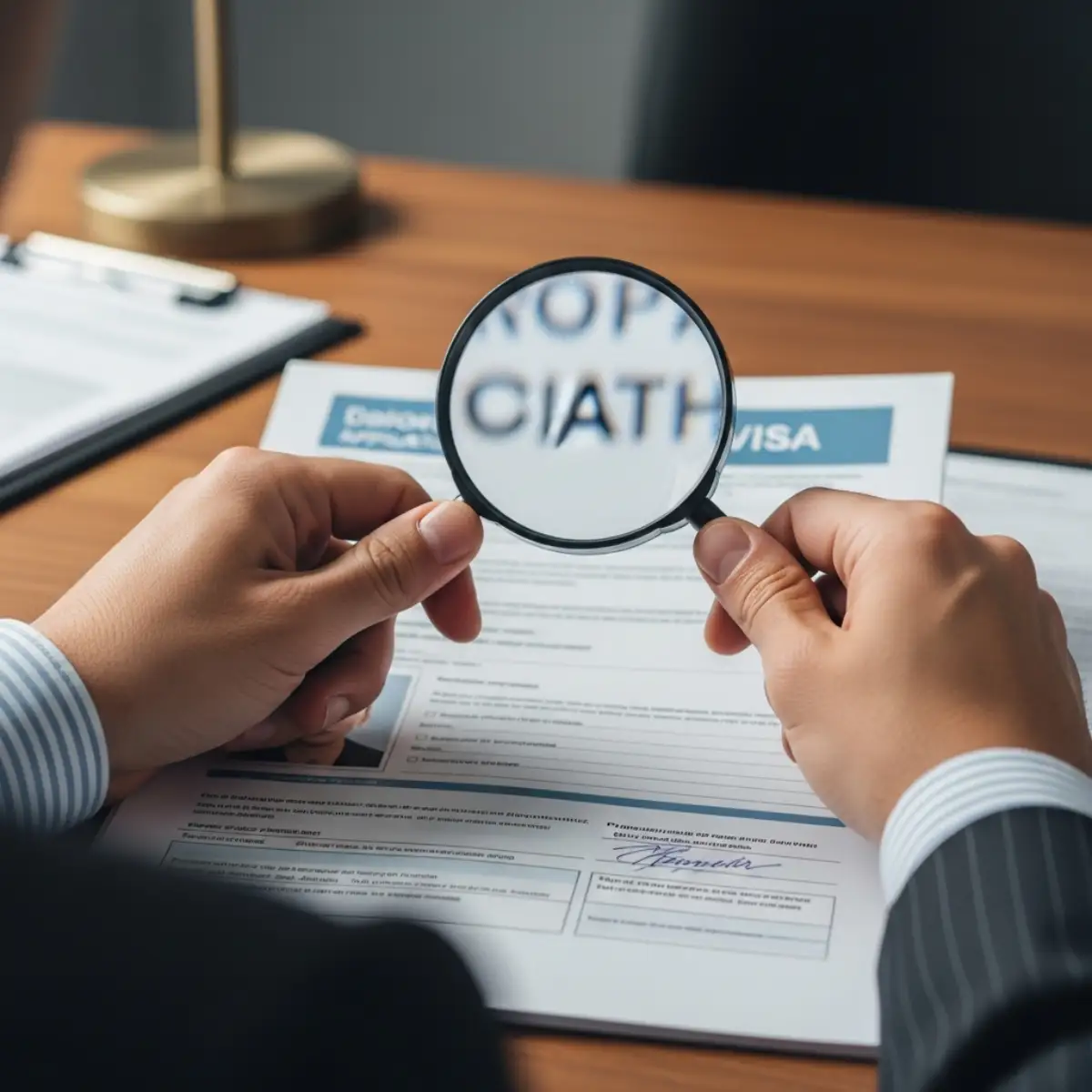 Cán bộ lãnh sự kiểm tra hồ sơ visa thăm thân rất kỹ lưỡng để phát hiện gian lận.