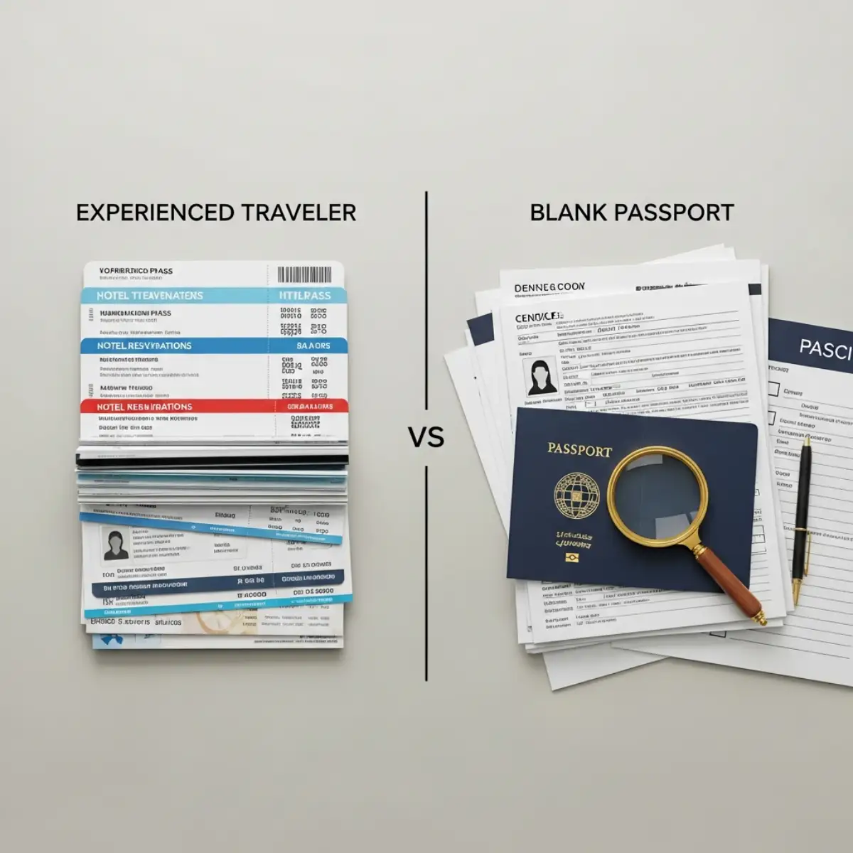 Hình ảnh minh họa sự khác biệt giữa hồ sơ xin visa thông thường và chiến lược hồ sơ đặc biệt cho hộ chiếu trắng.