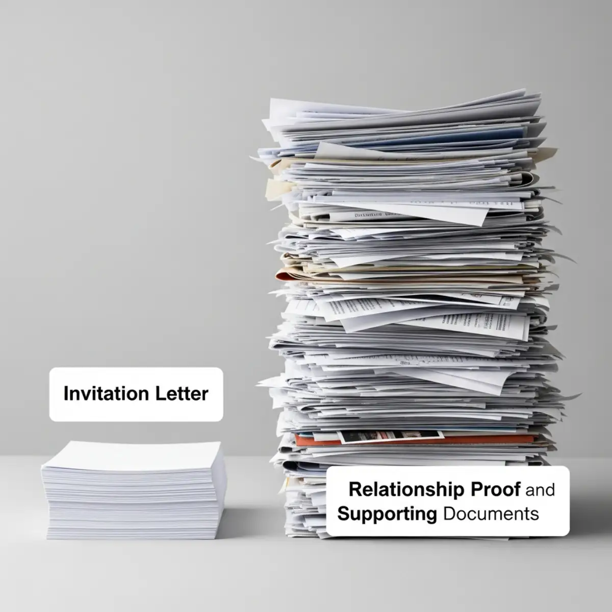 So sánh giữa thư mời và bộ hồ sơ bằng chứng đầy đủ cần thiết cho visa Schengen.