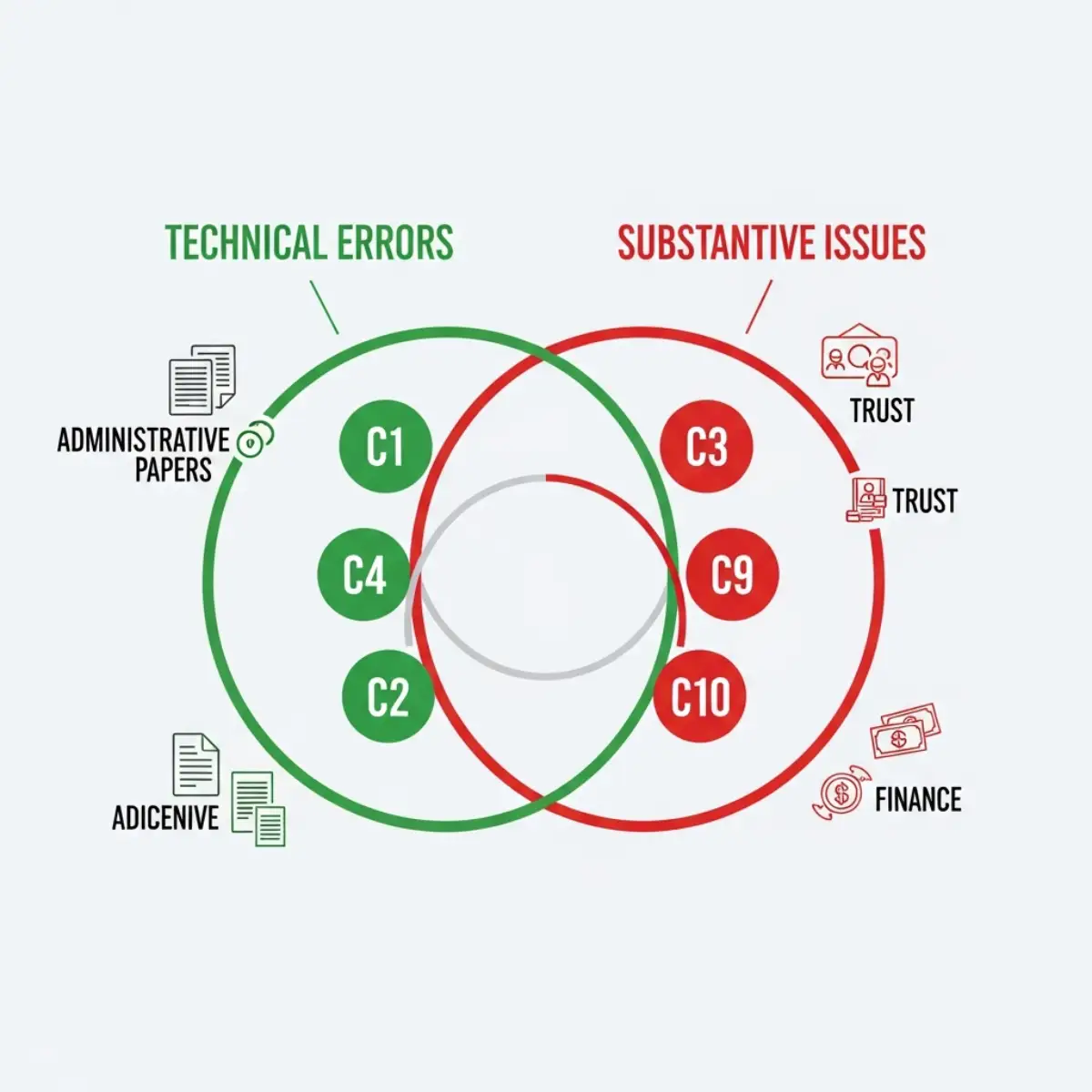 So sánh lỗi kỹ thuật và lỗi cốt lõi khi visa Schengen bị từ chối