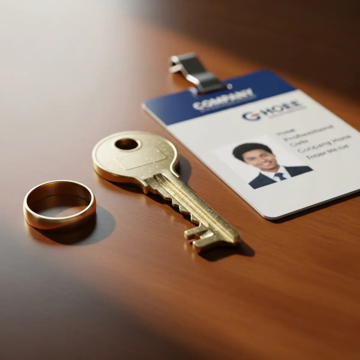 Các vật dụng tượng trưng cho sự ràng buộc tại quê nhà: nhẫn cưới, chìa khóa nhà, và thẻ nhân viên, là bằng chứng quan trọng cho việc quay về sau chuyến đi.